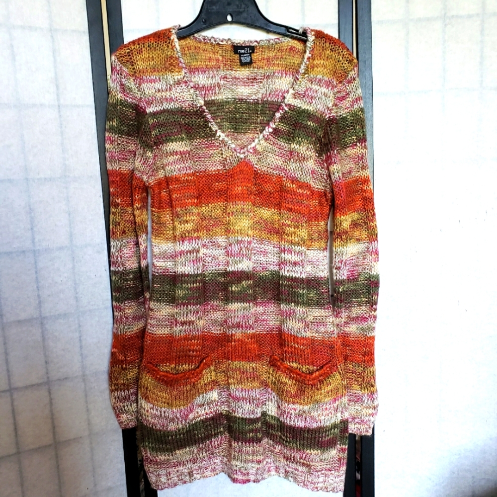 Rue21 Women's X-Large Multi-Colored Cableknit Dress